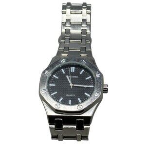 pintime men's watch stainless steel water resistant PT:1453 PRC black face READ
